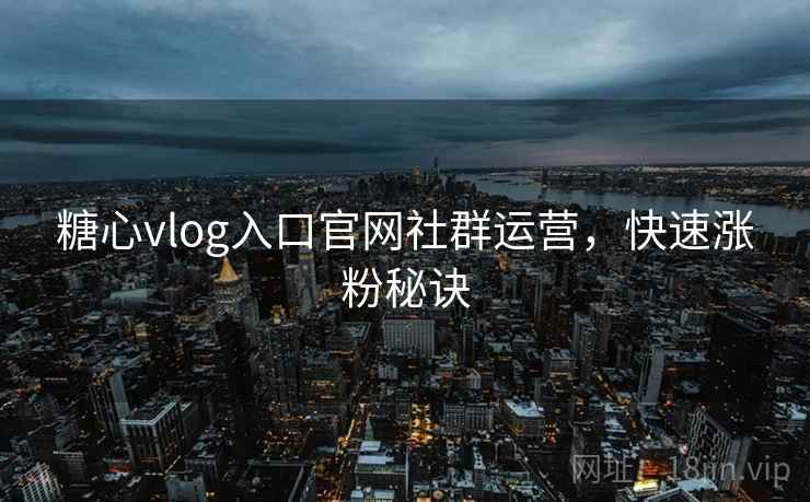 糖心vlog入口官网社群运营，快速涨粉秘诀  第1张